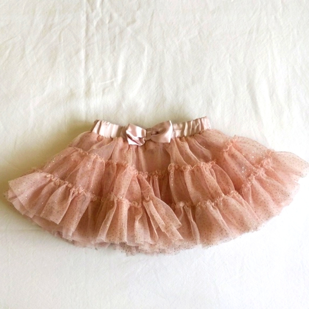 koala kids silver sparkle multi-layer pink tulle tutu skirt 3-6 months baby girl